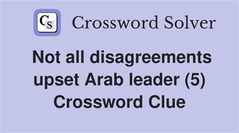 arab leader crossword clue